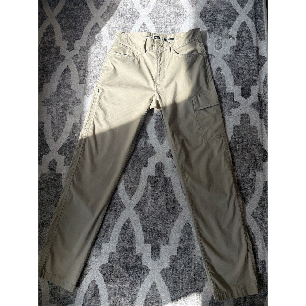 prAna Double Peak Pant Mens 28x30 Standard Fit Beige Ripstop Travel Cargo Hiking